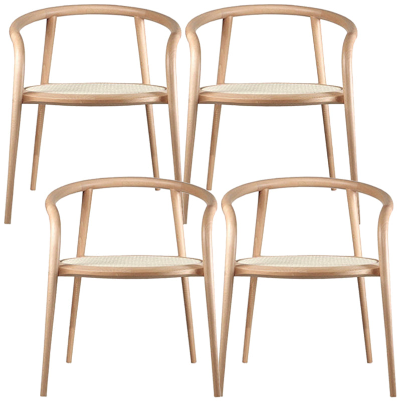 Contemporary Home Arm Chair Open Back Solid Wood Dining Chair