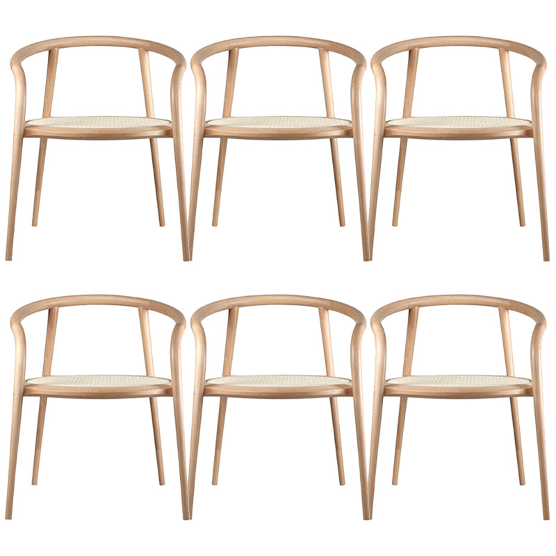 Contemporary Home Arm Chair Open Back Solid Wood Dining Chair