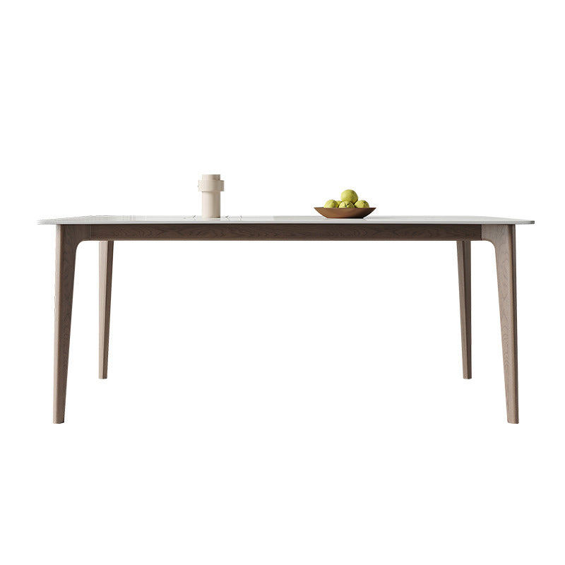 Contemporary Style 1/2/5 Pieces Dining Chairs Set Rectangle Stone Furniture in White