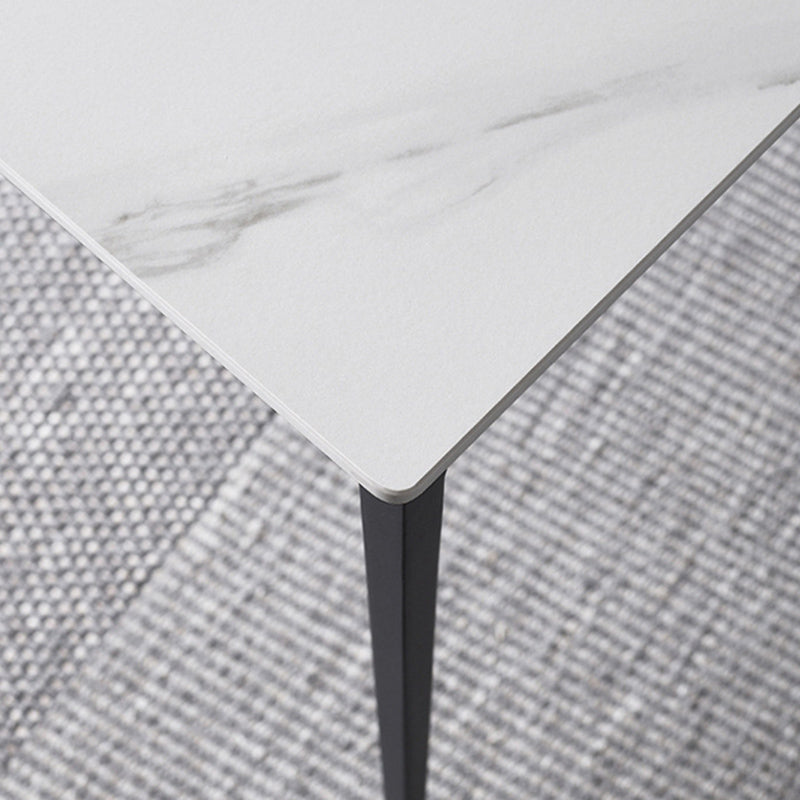 Contemporary 1/2/3/5 Pieces Dining Chairs Set Rectangle Stone Furniture in White