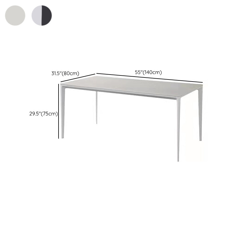 Contemporary 1/2/3/5 Pieces Dining Chairs Set Rectangle Stone Furniture in White