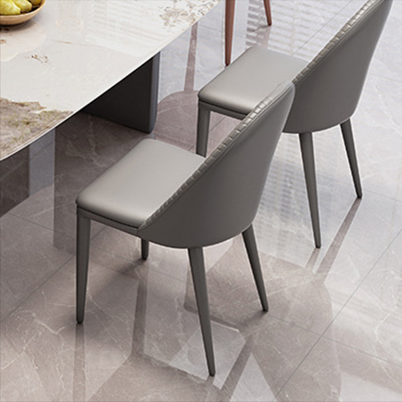 Modern Style 1/4/5/7 Pieces Dining Chairs Set Rectangle Stone Furniture in White