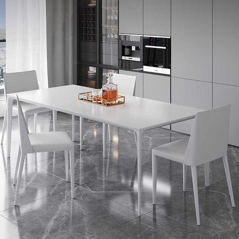 Modern Style 1/2/4/5/6/7 Pieces Dining Chairs Set Rectangle Stone Furniture in White