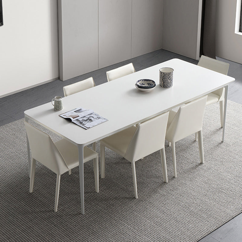 Modern Style 1/2/4/5/6/7 Pieces Dining Chairs Set Rectangle Stone Furniture in White