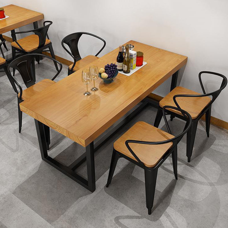 Industrial 1/3/5 Pieces Dining Set Rectangle Wood Dining Table for Dining Room Cafe