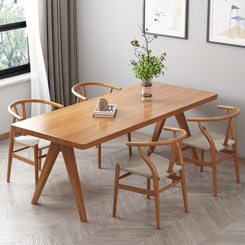 Modern 1/4/5/7 Pieces Dining Set Rectangle Pine Wood Dining Table for Living Room