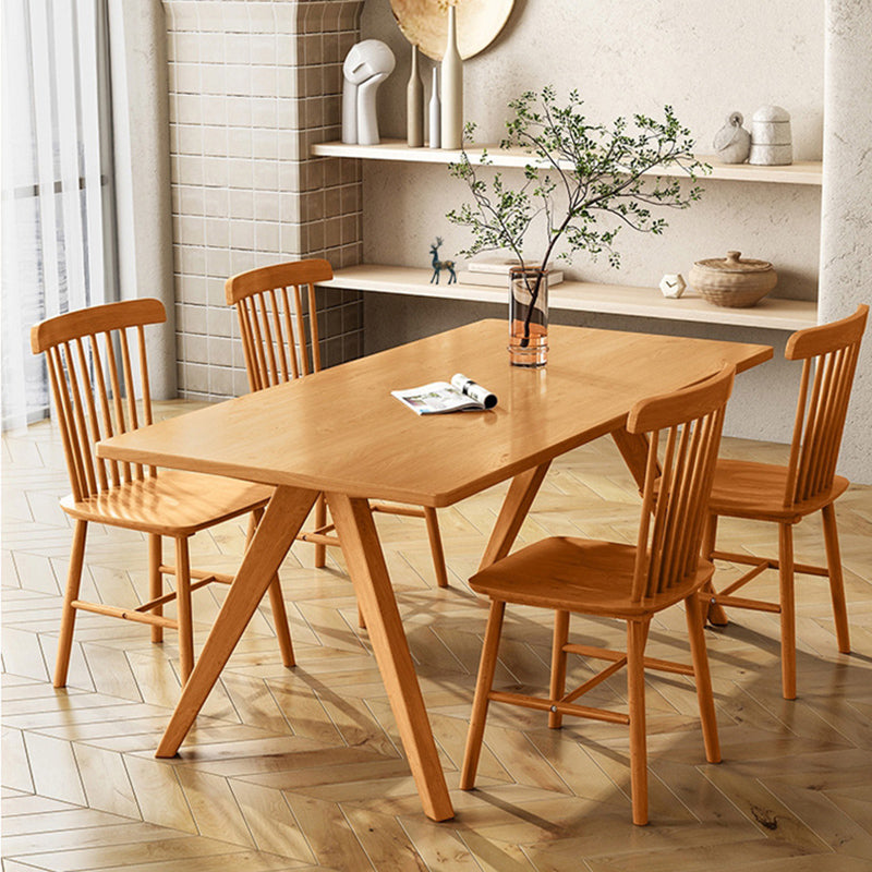 Industrial 1/2/5 Pieces Dining Set Rectangle Pine Wood Dining Table for Dining Room
