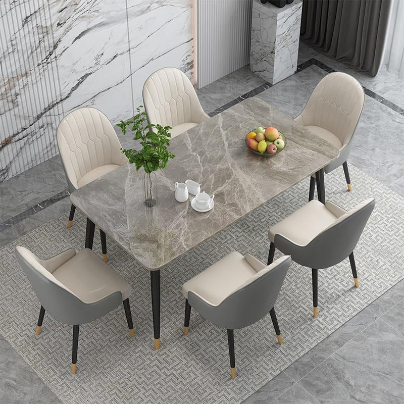 1/2/5/7 Pieces Nordic Dining Set Rectangle Stone Dining Table for Dining Room
