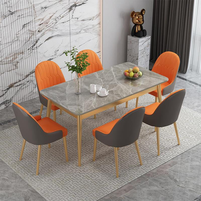 1/2/5/7 Pieces Nordic Dining Set Rectangle Stone Dining Table for Dining Room