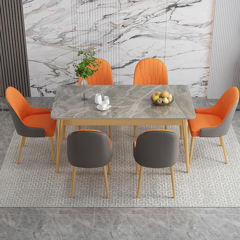 1/2/5/7 Pieces Nordic Dining Set Rectangle Stone Dining Table for Dining Room