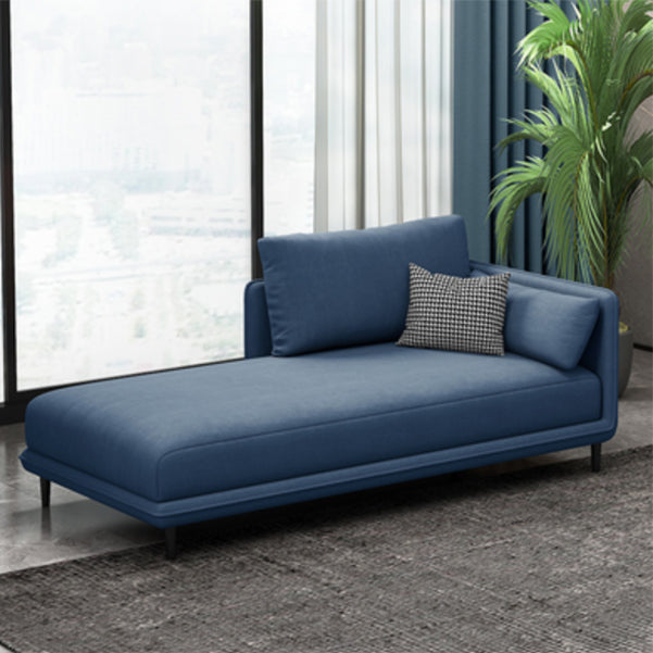 Modern Style Recessed Arms Chaise Living Room Faux Leather Chaise