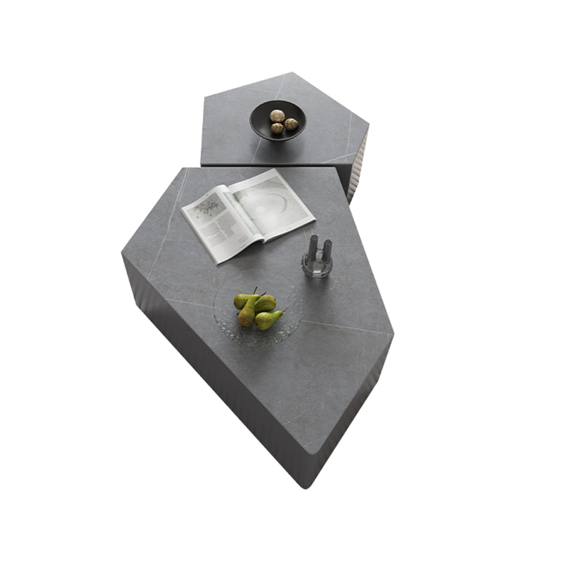 13"H Contemporary Coffee Table Grey Coffee Cocktail Table with Drawer