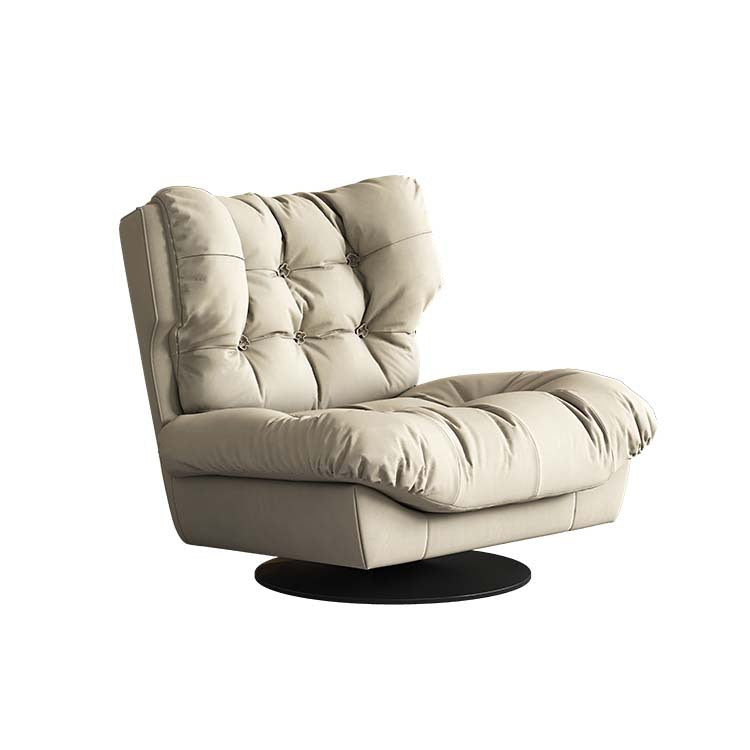 Tufted Microsuede Wingback Recliner 42" Wide Swivel Base Recliner Chair