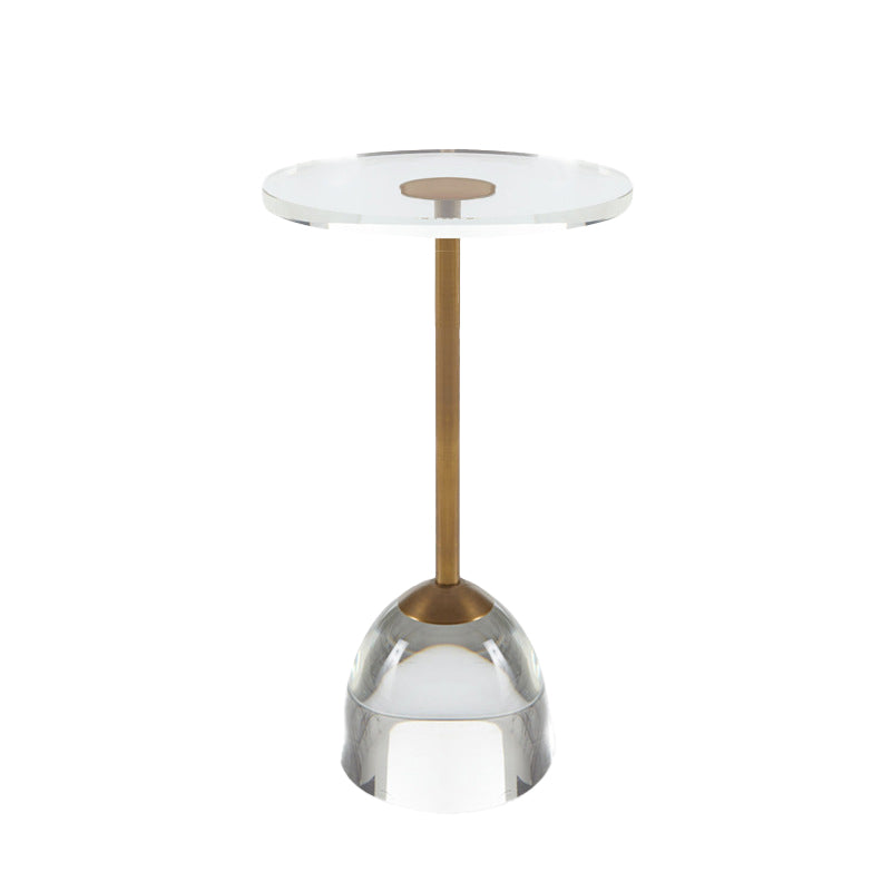 Round Shape Sofa Side Accent Table Pedestal End Table, 15.7" W x 15.7" D x 22.4" H