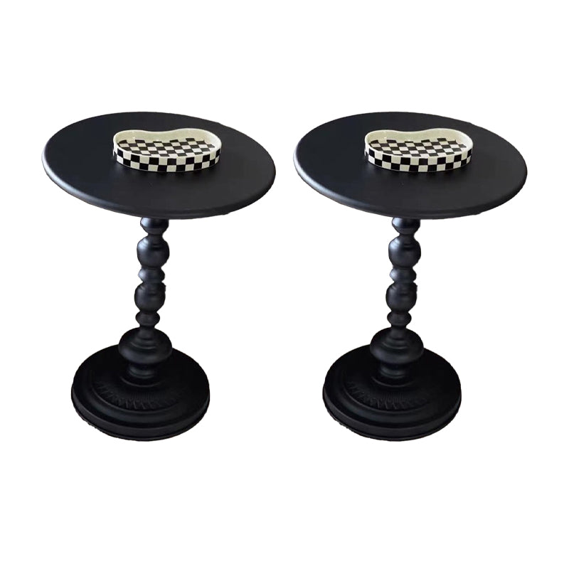 16.5" W x 16.5" D x 20.5" H Sofa Side Accent Table Metal Pedestal End Table