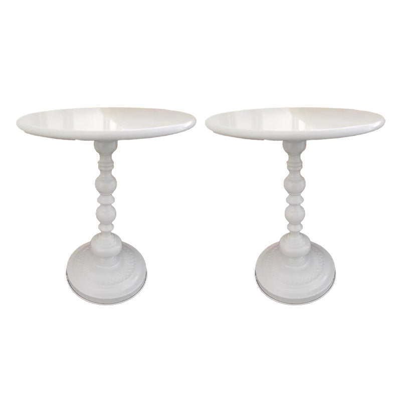 16.5" W x 16.5" D x 20.5" H Sofa Side Accent Table Metal Pedestal End Table