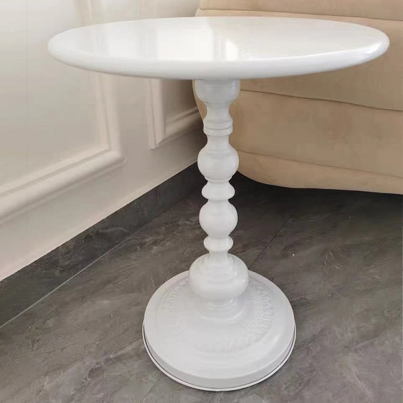16.5" W x 16.5" D x 20.5" H Sofa Side Accent Table Metal Pedestal End Table