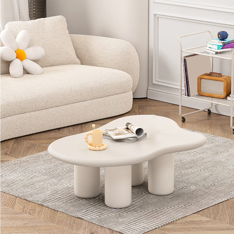 15"H Contemporary Coffee Table Wooden 4 Legs Coffee Cocktail Table