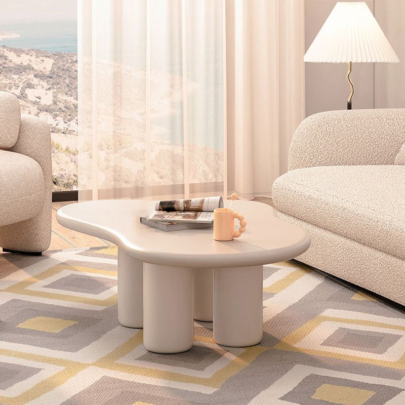 15"H Contemporary Coffee Table Wooden 4 Legs Coffee Cocktail Table