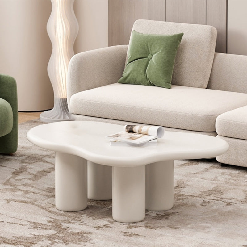 15"H Contemporary Coffee Table Wooden 4 Legs Coffee Cocktail Table