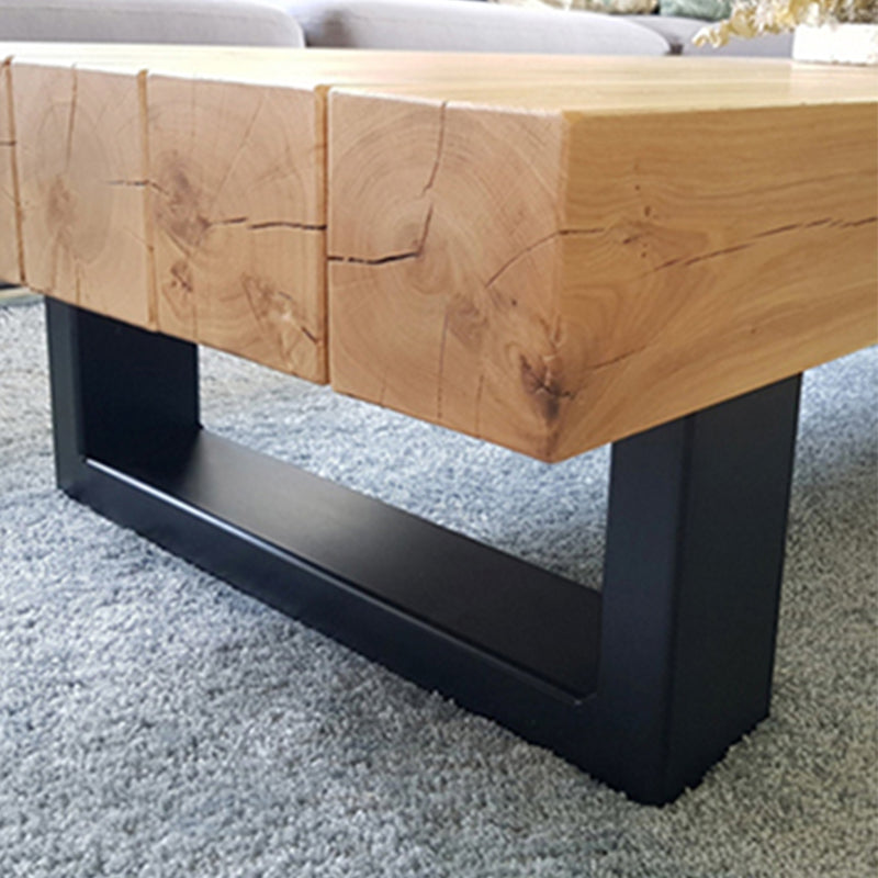 Solid Wood Coffee Table No Distressing Rectangle Single Coffee Table