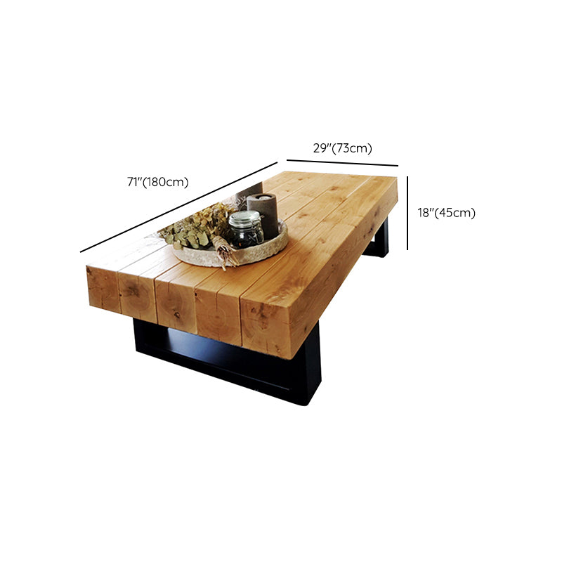 Solid Wood Coffee Table No Distressing Rectangle Single Coffee Table