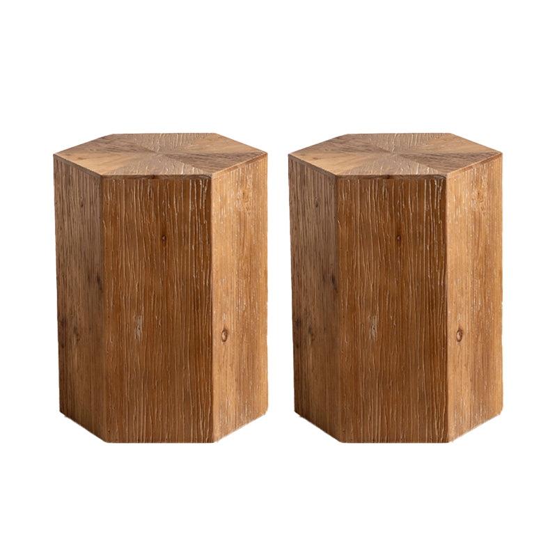 Geometric Shape Accent Side Table Wooden Simple Bedroom End Table
