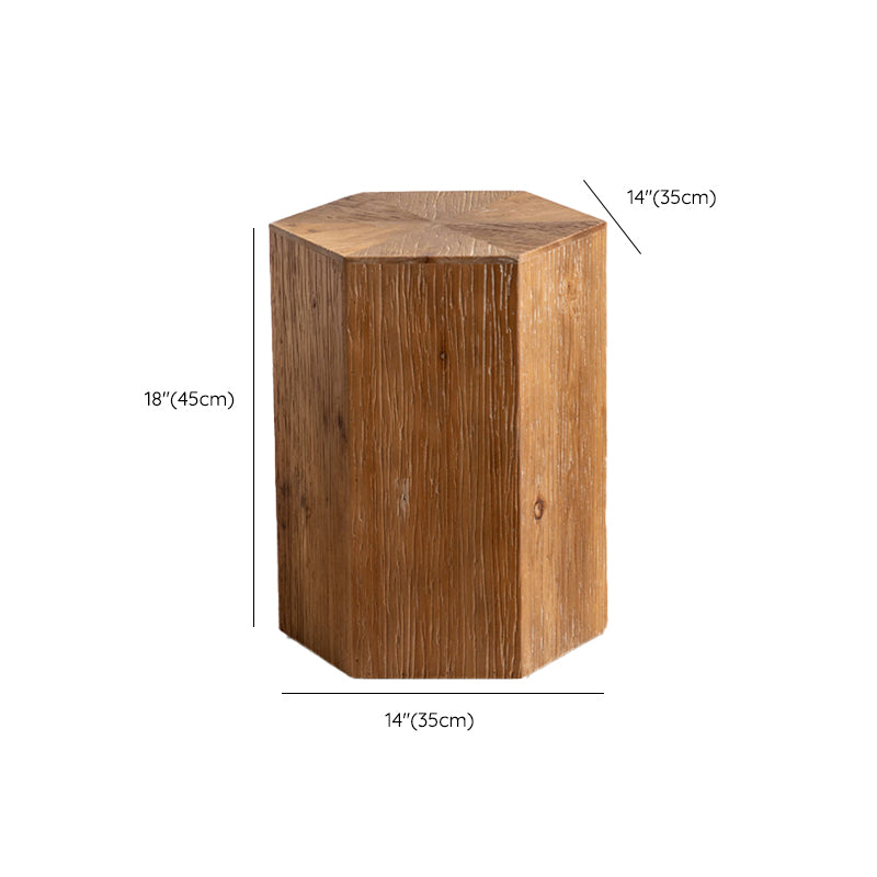Geometric Shape Accent Side Table Wooden Simple Bedroom End Table