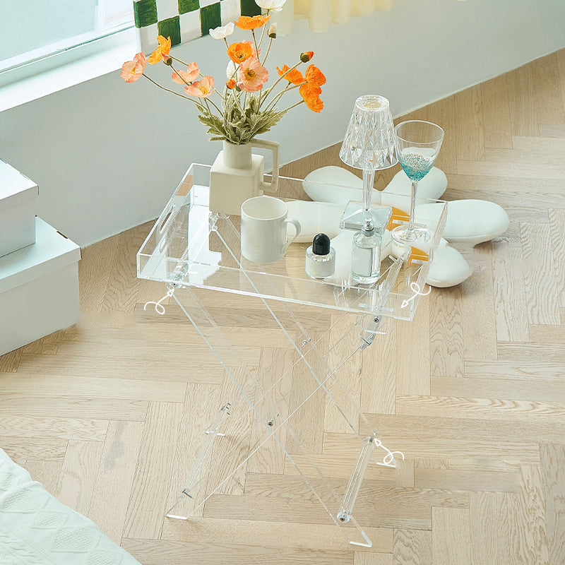Rectangular Side Table Plastic Modernistic 20.1" W x 14.2" D x 24" H End Table