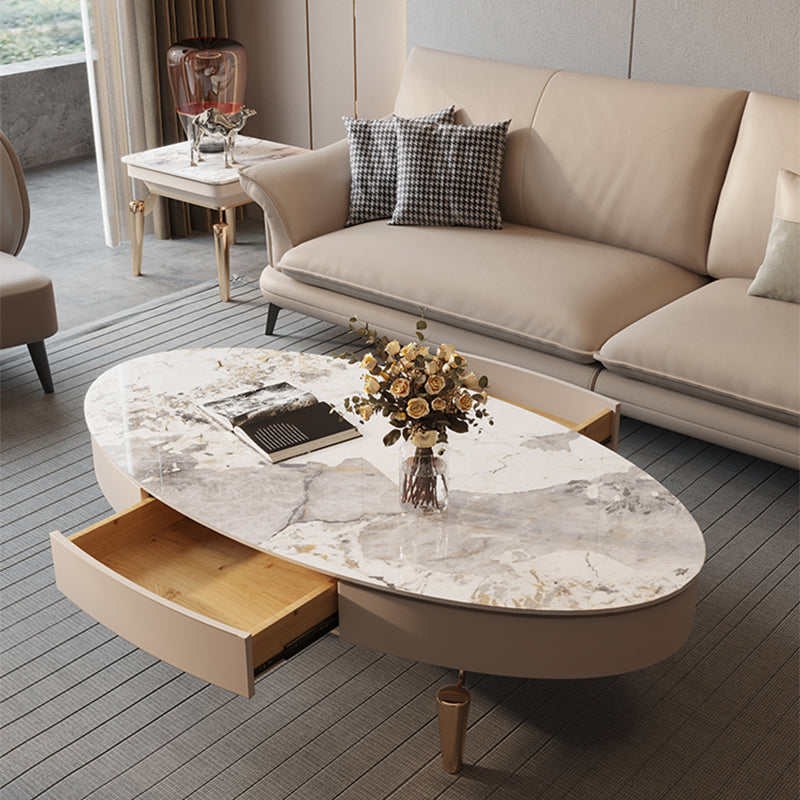 No Distressing Slate Coffee Table Glam Single Coffee Table with Drawer