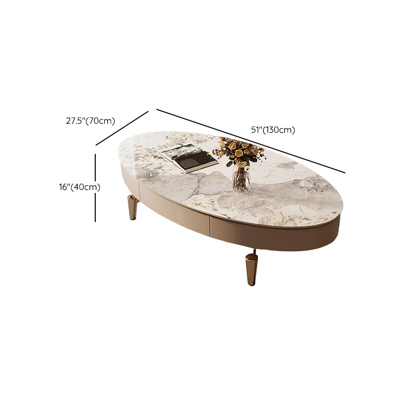 No Distressing Slate Coffee Table Glam Single Coffee Table with Drawer