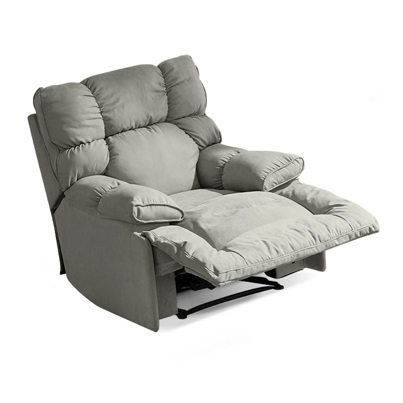 Microsuede Recliner Single Manual Reclining Chair with Swivel Glider Base