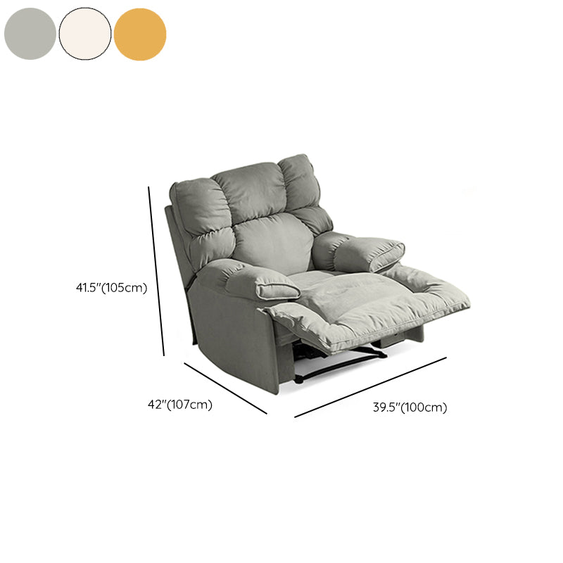 Microsuede Recliner Single Manual Reclining Chair with Swivel Glider Base