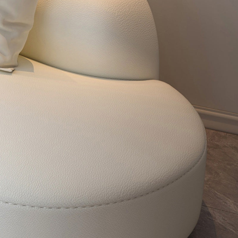 Curved Armless Sectional Sofa Faux Leather Stain-resistant Sectional