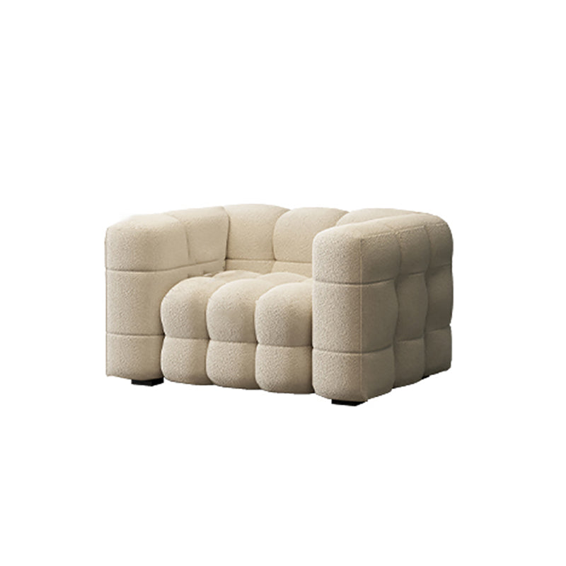 40" Wide Scandinavian Sofa Bed White Fabric Seating with Pillows