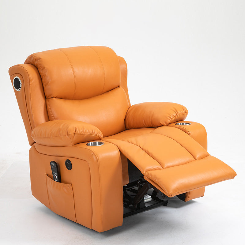 Traditional Home Theater Recliner Chair with Lumbar and Power-Push Botton