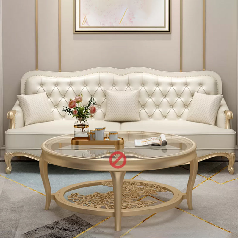 38.18" Tall Nailhead Trim Sectional Sofa Sloped Arm Genuine Leather Sofa