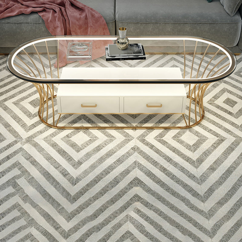 Glam Frame Single Coffee Table Oval Coffee Table with Drawer