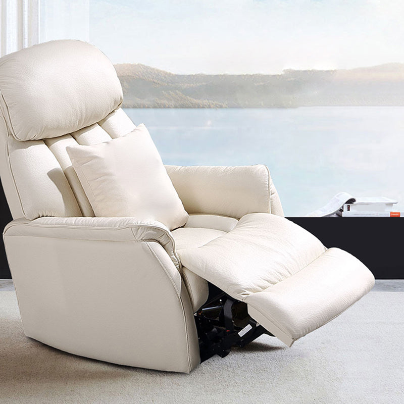 31.5" Wide Genuine Leather Recliner Traditional Recliner Chair with Swivel Glider Base