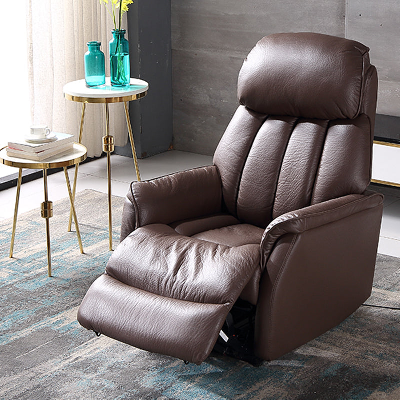 31.5" Wide Genuine Leather Recliner Traditional Recliner Chair with Swivel Glider Base