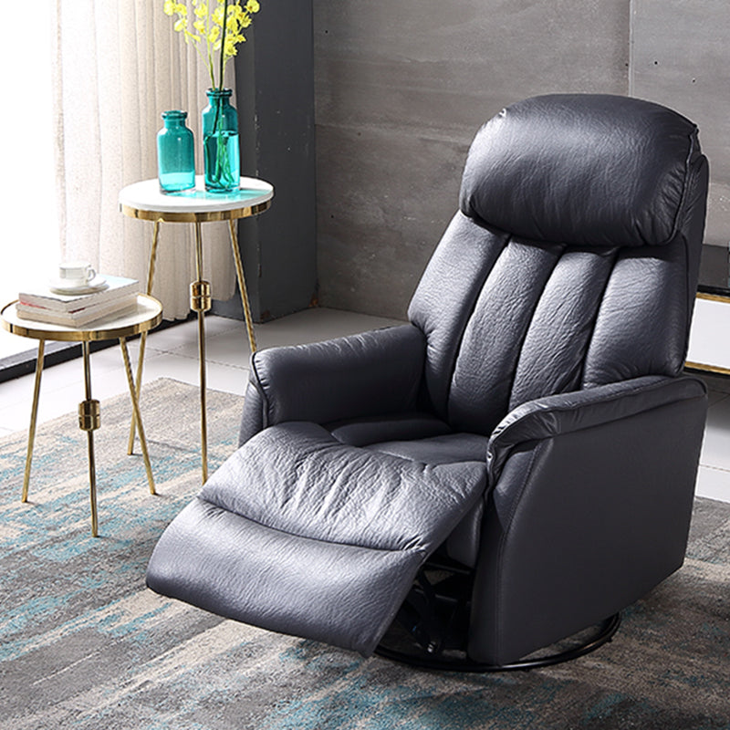 31.5" Wide Genuine Leather Recliner Traditional Recliner Chair with Swivel Glider Base
