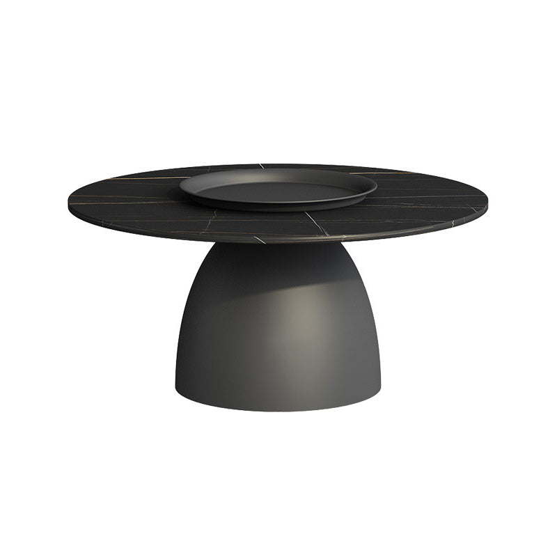 Slate Round Coffee Table Glam Pedestal No Distressing Coffee Table Set