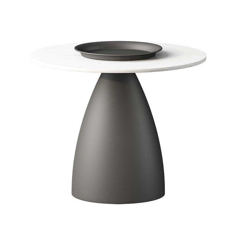 Slate Round Coffee Table Glam Pedestal No Distressing Coffee Table Set