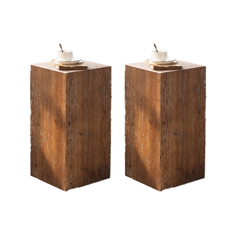 Rustic Geometric Accent Side Table Wooden Side End Snack Table