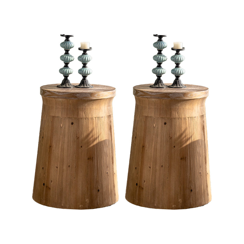 Rustic Geometric Accent Side Table Wooden Side End Snack Table