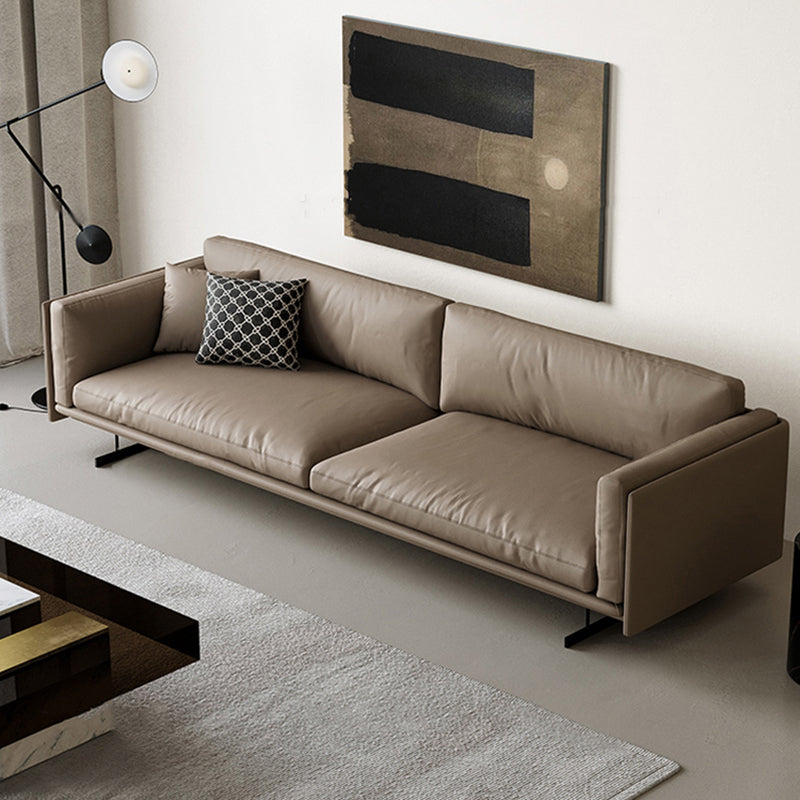 Mid Century Modern Sofa Gray Cushions Settee for Living Room