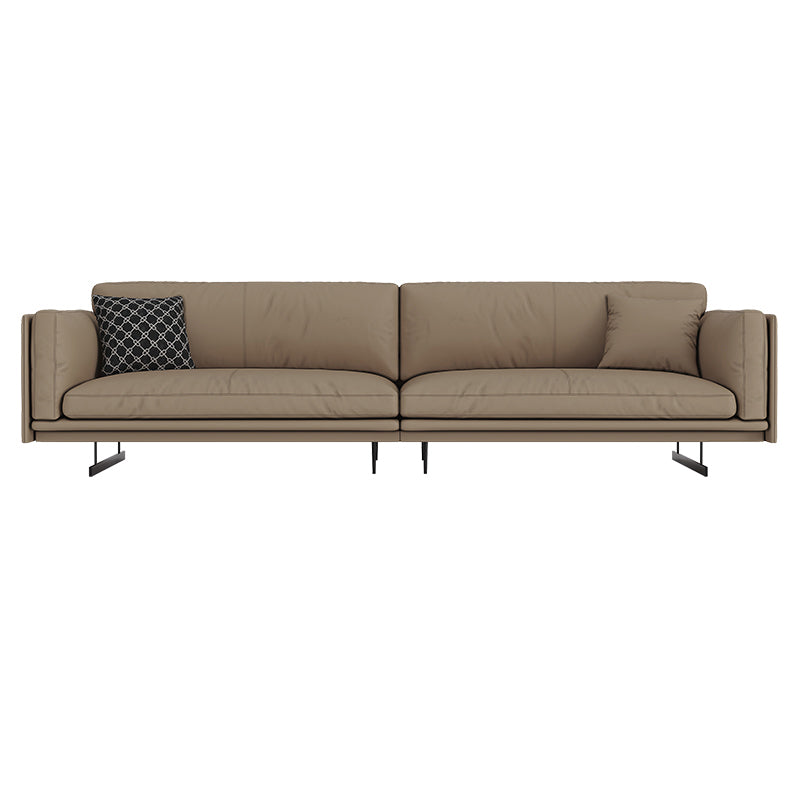 Mid Century Modern Sofa Gray Cushions Settee for Living Room