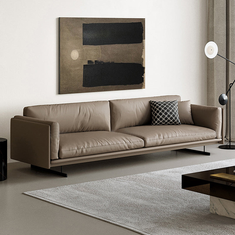 Mid Century Modern Sofa Gray Cushions Settee for Living Room