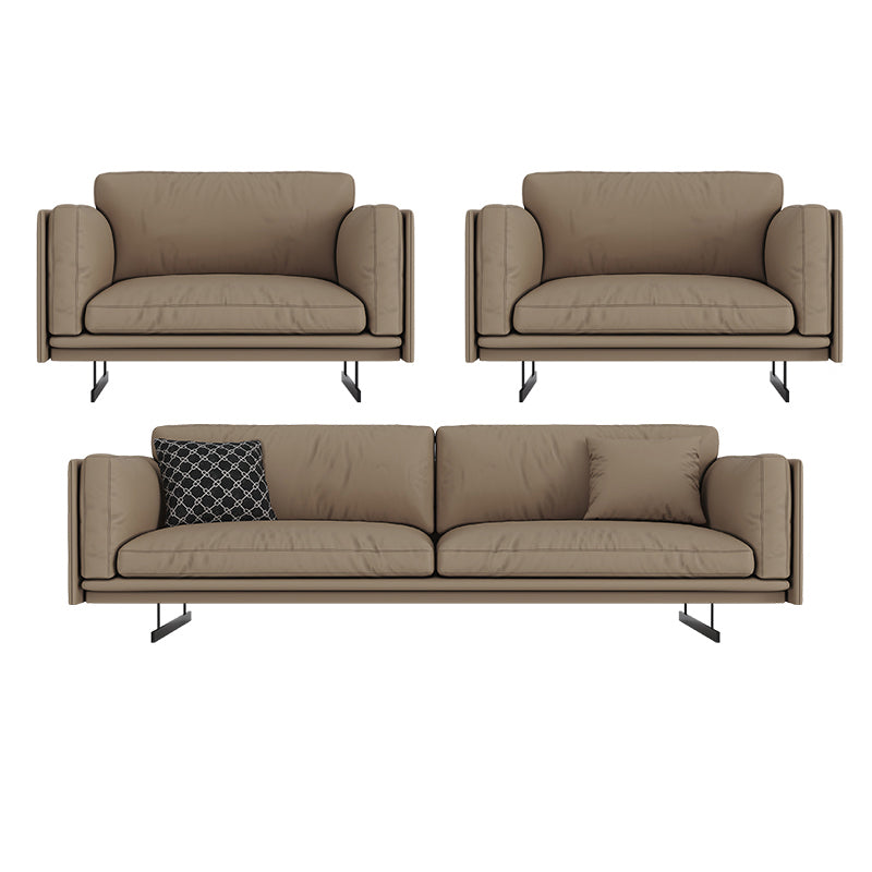 Mid Century Modern Sofa Gray Cushions Settee for Living Room