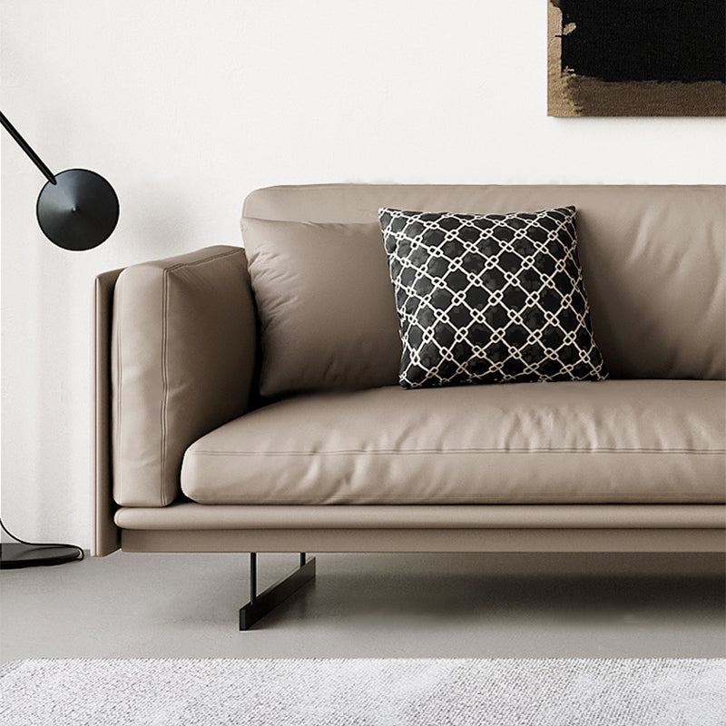 Mid Century Modern Sofa Gray Cushions Settee for Living Room